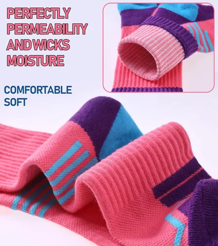 Miniatura 5 de FNOVCO Calcetines de compresión atléticos gruesos acolchados para mujer, 5 pares