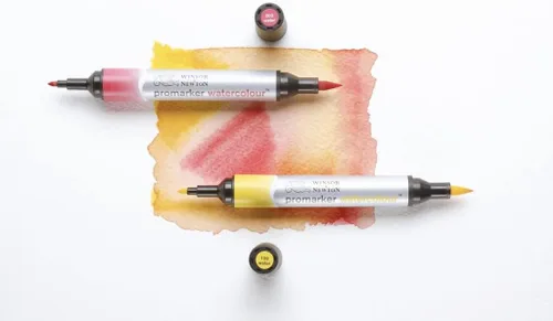Miniatura 3 de Winsor & Newton ProMarker - Juego de marcadores de acuarela, 6 unidades, tonos básicos