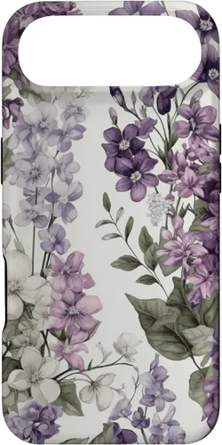 Miniatura 26 de Funda para iPhone XR White Violet Purple Lavender Lilac Floral con flores botánicas