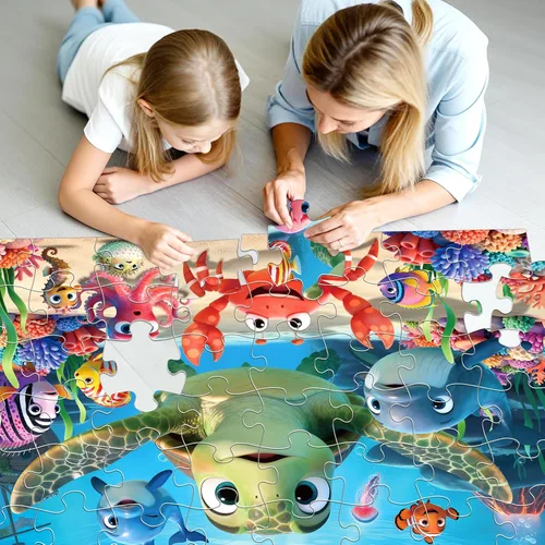 Miniatura 5 de Rompecabezas de suelo jumbo para niños, rompecabezas de animales grandes de 48 piezas, juguetes educativos de aprendizaje para niños de 3 a 5 años