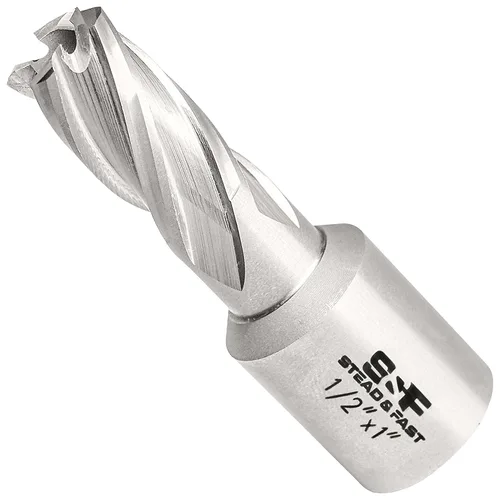 Miniatura 29 de S&F STEAD & FAST Cortador anular, diámetro de corte de 9/16" x 1" profundidad de corte para prensa de taladro magnética, brocas Mag con pasador