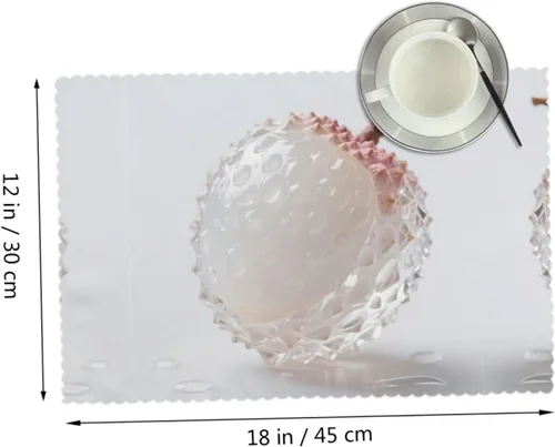 Miniatura 2 de Rectangular Placemats Set of 4, Heat Resistant Litchi Printed Kitchen Dining Table Mats