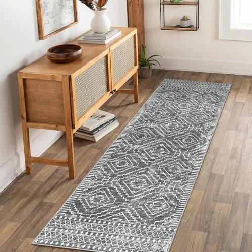 Miniatura 64 de Wonnitar Alfombra marroquí lavable de 5 x 7 pies, color negro, alfombra grande para sala de estar, antideslizante, bohemio, para dormitorio