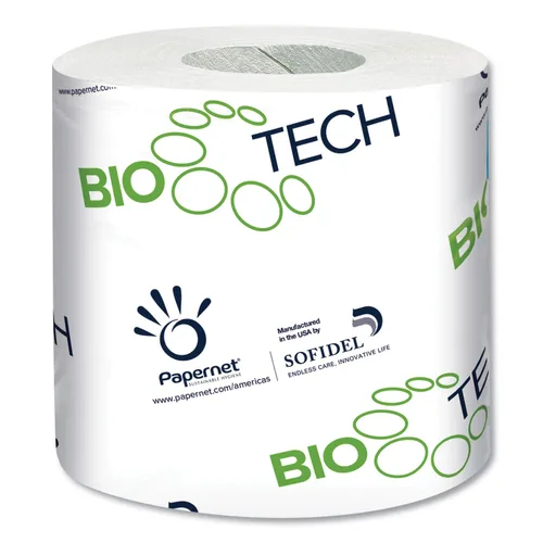 Papernet 415596 BioTech - Papel higiénico, caja fuerte séptica, 2 capas, blanco, 500 hojas/rollo, 96 rollos/caja de cartón