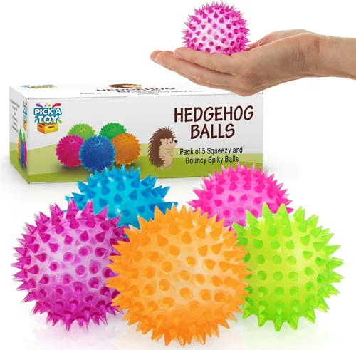 Juguetes sensoriales para aliviar el estrés Fidget Spiky Ball 5 piezas – Juego de bolas de juguete antiestrés ecológicas para hombres, mujeres,