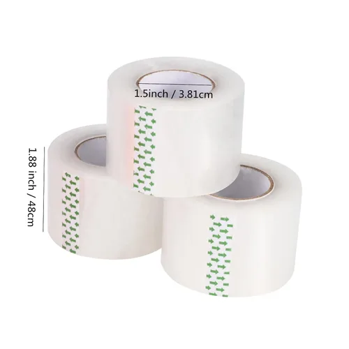 Miniatura 4 de 6 rollos de cinta de embalaje transparente, cinta de embalaje silenciosa, rollos de repuesto de cinta de envío de núcleo de 1.5 pulgadas, cinta