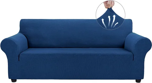 Miniatura 29 de Asnomy Fundas de sofá para sofá de 2 cojines, fundas elásticas para sofá biplaza, protector de mascotas, fundas de muebles para perros y gatos, tela
