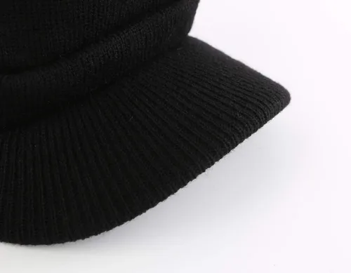 Miniatura 4 de Home Prefer - Gorro de invierno para hombre con visera, cálida y doble punto.