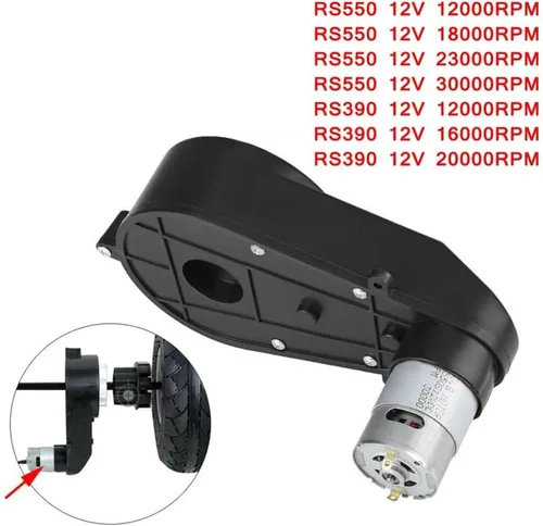 Miniatura 9 de Reemplazo del motor de caja de cambios eléctrica de 12 V, RS390 RS550, transmisión de CC de alto par para montar en autos de juguete, engranajes