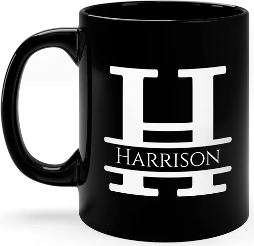 Miniatura 30 de Taza de café personalizada con monograma, letra inicial A personalizada para mujeres, hombres, niñas, niños, papás, mamás amigos, taza de café
