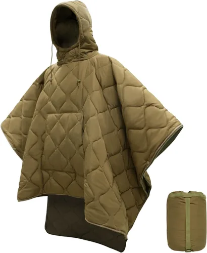 Miniatura 47 de LOOGU Manta Camuflaje Impermeable Aislante Forro de Poncho para Camping al Aire Libre, Senderismo, Caza, Supervivencia, Mochileros, Picnic Us