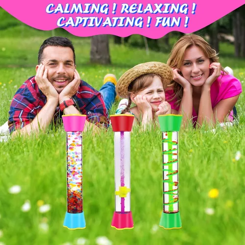 Miniatura 6 de Tubos sensoriales antiestrés – Juguetes calmantes para niños – Tubo sensorial con botella de purpurina, giratorio por gravedad, espiral de gota