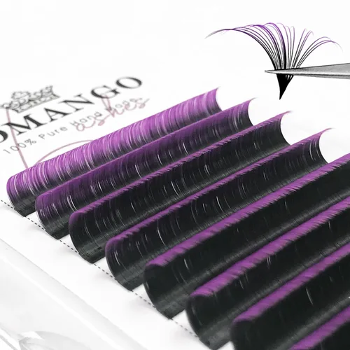 Miniatura 24 de CoMango Easy Fan - Extensiones de pestañas rizadas C/D de 0.05/0.003 in, pestañas de volumen que florecen automáticamente, color negro mate 2D-20D