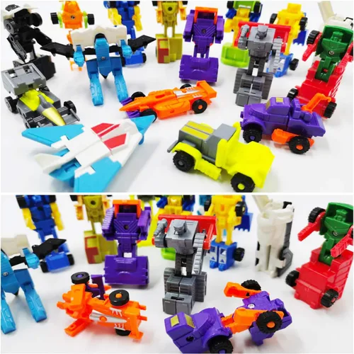Miniatura 5 de Morphing Robot - Vehículos de juguete de construcción, mini vehículos de tracción para niños, juego de 16 figuras de acción, suministros de fiesta