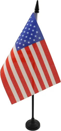 Miniatura 86 de Bandera de mesa de Anguila de 4 x 6 pulgadas, bandera de escritorio británica de Anguila, 5.9 x 3.9 in, palo y base de plástico negro AZ FLAG