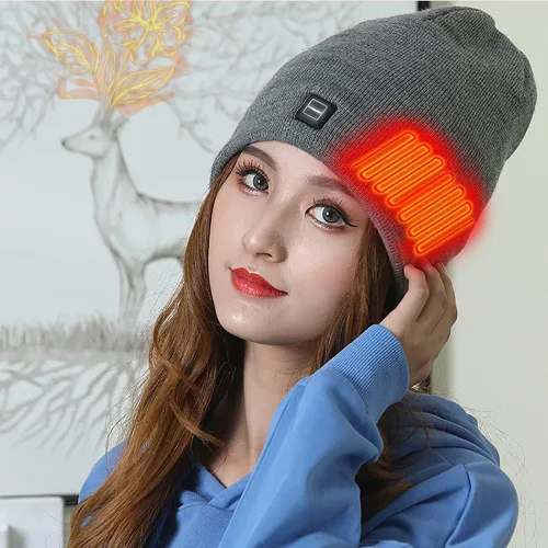 Miniatura 2 de Gorro calefactable, calentador de cabeza de invierno, gorra recargable eléctrica para hombre y mujer