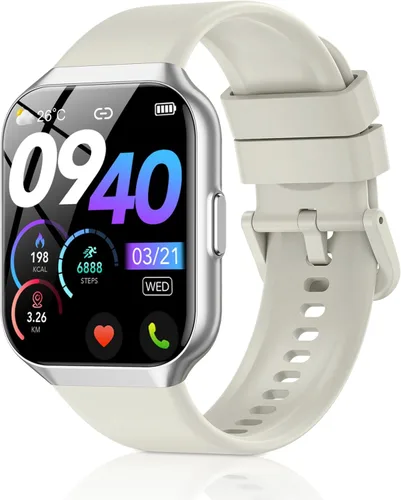 Miniatura 8 de Reloj inteligente para hombres y mujeres (respuesta/hacer llamadas), reloj de seguimiento de fitness de 1.96 pulgadas, resistente al agua IP68