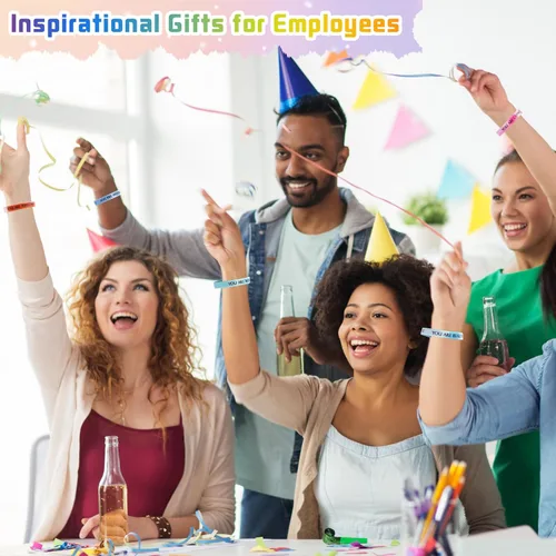 Miniatura 6 de Sratte 120 pulseras motivacionales, regalos inspiradores, llaveros inspiradores, regalo de agradecimiento para la semana de CNA, profesores
