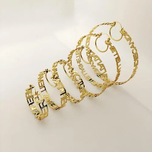 Miniatura 7 de Aretes de oro personalizados con nombre para mujeres y niñas, joyería de moda, aretes personalizados, regalo para amigos