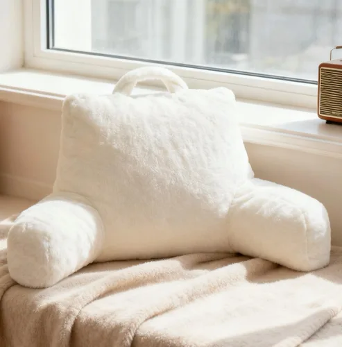 NOONTIDE - Almohada de lectura para adultos sentados en la cama: almohada grande para la espalda con rollo de cuello desmontable y cojín individual,