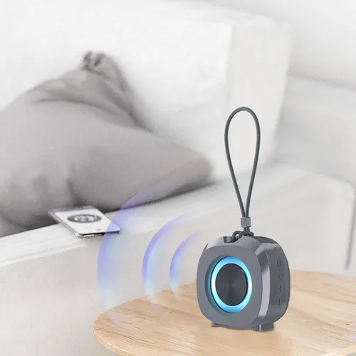 Miniatura 5 de PEICHENG Altavoz, pequeño altavoz portátil Bluetooth inalámbrico IPX5 impermeable para ducha, sonido estéreo fuerte, graves profundos, par TWS, Gris