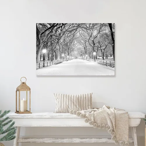 Miniatura 7 de SEVEN WALL ARTS Lienzo de árbol de abedul para pared, pintura abstracta de bosque, paisaje con hojas rojas de otoño y otoño, obra de arte natural