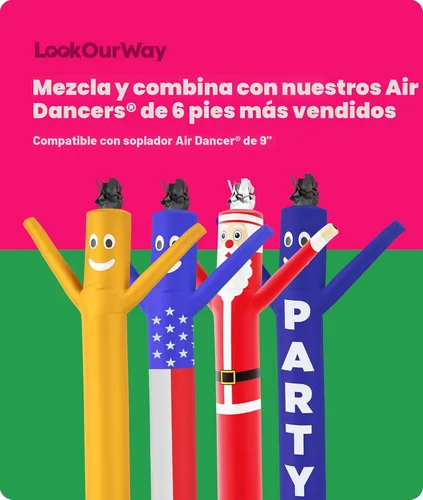 Miniatura 8 de LookOurWay - Juego de tubo inflable Air Dancers de 2,13 m de alto con hombre bailando loco con ondas y soplador resistente al clima para promoción