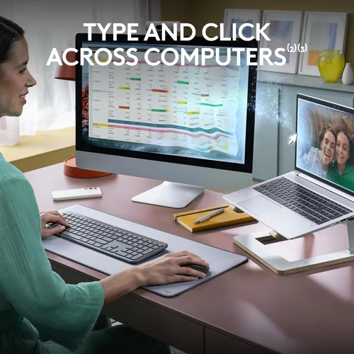 Miniatura 3 de Logitech MK955 Signature Slim - Combo de teclado y mouse inalámbricos delgados, para manos más grandes, escritura y clics silenciosos, cambia entre