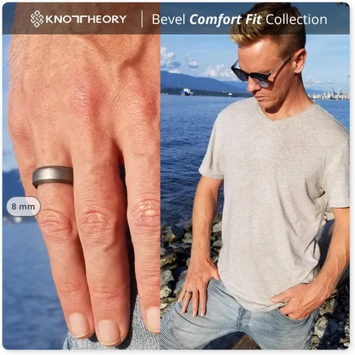 Miniatura 68 de Knot Theory - Anillo de boda de silicón para hombres y mujeres Anillos de goma finos de calidad superior con gran estilo, comodidad; son ideales