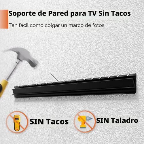 Miniatura 2 de Soporte de pared para TV sin clavos, resistente para televisores de pantalla plana de 26 a 55 pulgadas, sin pernos, sin taladro, sin anclajes, fácil