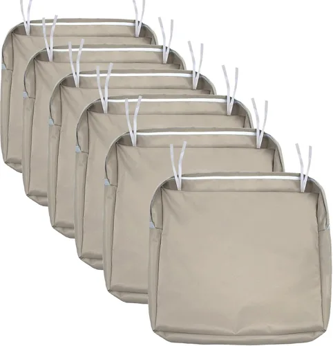 Miniatura 39 de NettyPro Fundas de Cojines de Asiento de Repuesto para Sillas de Patio, Resistentes al Agua con Protección UV, Fundas Deslizantes para Cojines