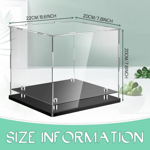 Miniatura 2 de Barydat Vitrina transparente para sombreros, 7.8 pulgadas de largo x 7.8 pulgadas de ancho x 8.6 pulgadas de alto, caja de sombrero de béisbol
