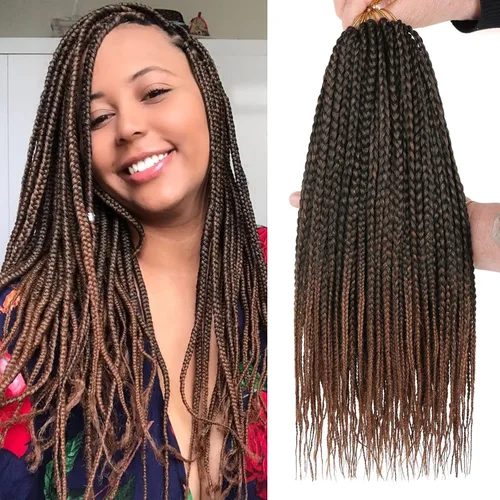 Miniatura 36 de XTREND 10 Pulgadas 6 Paquetes Trenzas de Caja de Ganchillo Cabello Pre-anudado Sin Nudos Bobo Trenzas de Caja 3X Extensiones de Cabello Trenzado 1b#