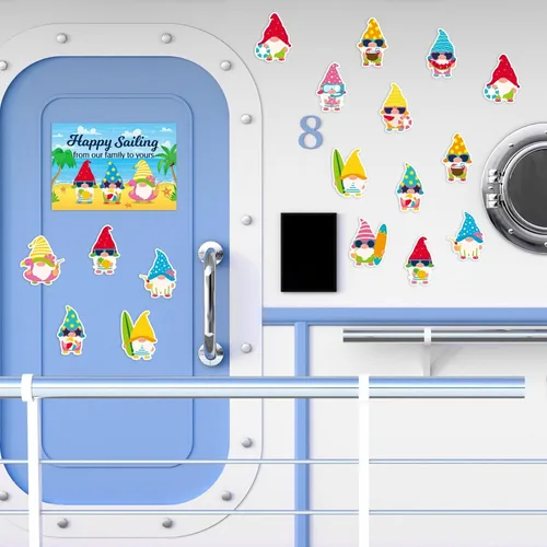 Miniatura 4 de 12 piezas de decoraciones grandes para puertas de crucero, imanes magnéticos de playa de verano, crucero, refrigerador, buzón de automóvil