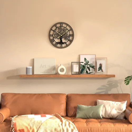 Miniatura 4 de Micasso Relojes de pared con pilas para árbol de la vida de granja de 15 pulgadas con marco de madera, reloj rústico de números romanos para sala