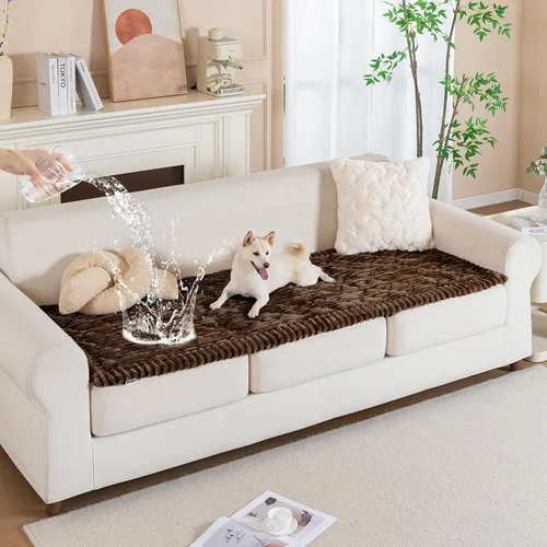Miniatura 8 de PuTian Funda de sofá 100% impermeable y mullida para perros, gruesa, lavable, antiarañazos, antideslizante, protector de muebles
