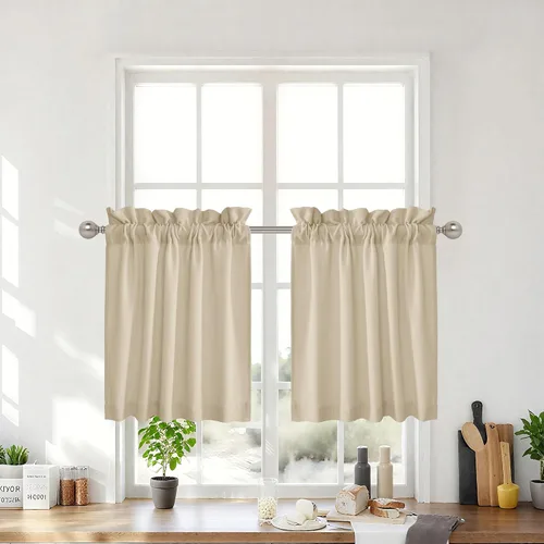 Miniatura 41 de RYB Home - Cortinas semitransparentes de lino Angora