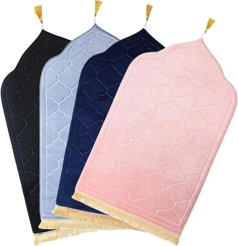 Miniatura 7 de JE JOUE Alfombra de oración musulmana islámica – Esponja gruesa musulmana para hombres y mujeres, Eid Travel Ramadán, suave, de lujo, ideal