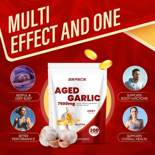 Miniatura 2 de Extracto de ajo envejecido inodoro 7500 mg, sin OMG, sin gluten Apoya la salud inmune Bulbo Allium Sativum cultivado Potente suplemento