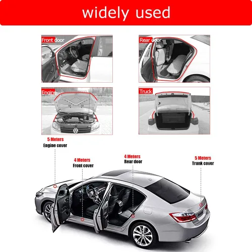 Miniatura 6 de Burlete de goma para automóvil, insonorizado en forma de D, burlete adhesivo para automóvil, tira de sello de goma para ventana, puerta, ventana