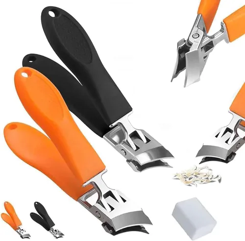 Miniatura 9 de Tijeras de uñas y uñas de los pies para uñas encarnadas, curvas, tijeras de uñas antiflexión con apertura de mandíbula ancha (negro)