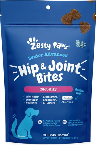 Miniatura 20 de Zesty Paws Bocaditos de Movilidad de Mejillón para Perros - Mejillón de Labios Verdes de Nueva Zelanda con Glucosamina Natural y Condroitina +