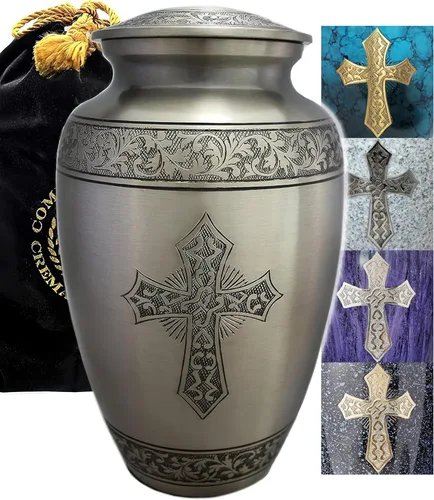 Miniatura 28 de Urna de cremación de cruz negra para cenizas hombre adulto – Urnas de cremación personalizadas para cenizas humanas, urnas decorativas para hombre
