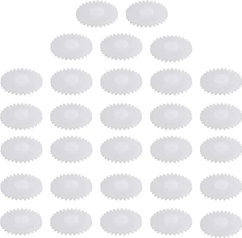 Miniatura 6 de Bettomshin 30 piezas de dientes de engranaje de plástico de 0.5 módulos modelo 322A OD 17mm/0.66" x diámetro del agujero 2mm/0.08" x espesor