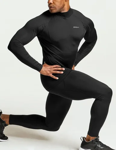 Miniatura 6 de TSLA - Paquete de 1 o 3 camisetas de compresión para hombre de manga larga con SPF 50+, camiseta de entrenamiento, deportiva, de protección