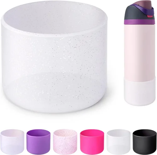 Miniatura 57 de Silicone Boot for Owala Water Bottle 24oz 32oz 40oz, Anti-Slip Protective Sleeve Bottom Bumper Protector for FreeSip, Twist, and Flip Stainless Rosa