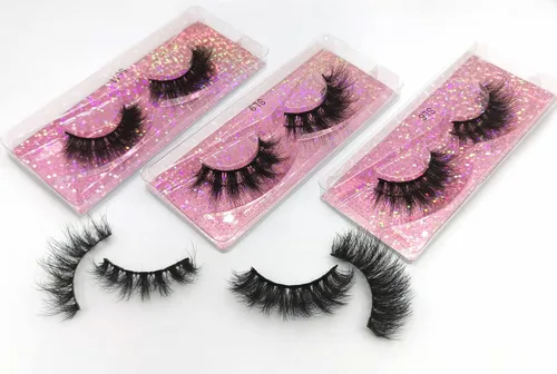 Miniatura 3 de Paquete de 100 pares de pestañas de visón sintético, pestañas de aspecto natural, pestañas postizas de 0.63 a 0.78 pulgadas, color rosa