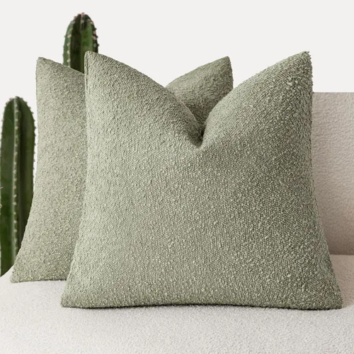 Miniatura 45 de Foindtower - Juego de 2 fundas decorativas de textura de bucle, fundas de almohada acentuadas, fundas de cojín sólidas, neutrales, para sofá, silla