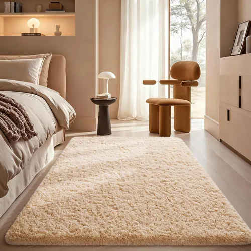 Miniatura 33 de Ophanie Alfombra Verde de Césped, Alfombras de Área para Dormitorio, Alfombra Shag Esponjosa de 4x6 pies, Suave Peluda Afelpada Linda para Niños 7