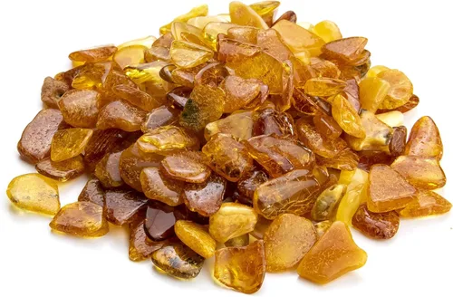 Piedras ámbar pulidas y crudas 100% naturales del Báltico Chips Resina Ambar Piedra para manualidades de joyas y cuentas sueltas (sin agujeros)